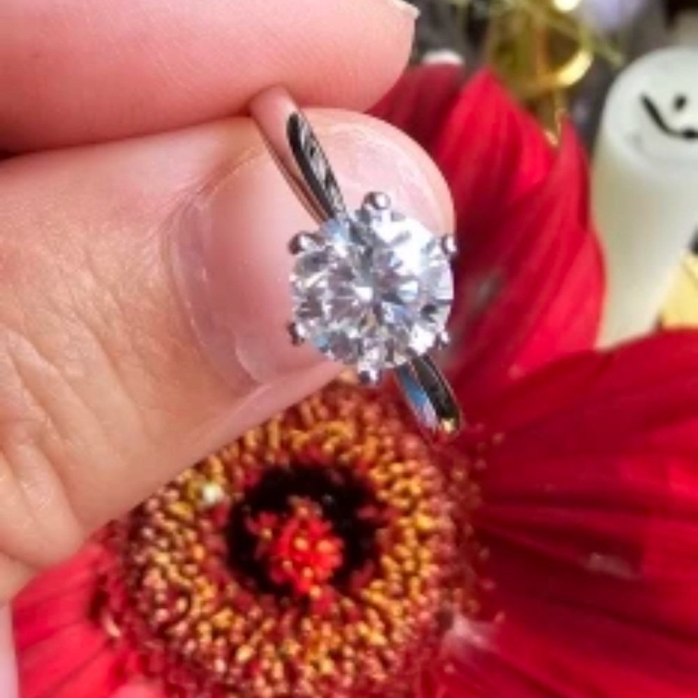 NEW Sterling Silver 1.00ct. tw. Moissanite Round Solitaire Ring size 7 - Picture 15 of 15